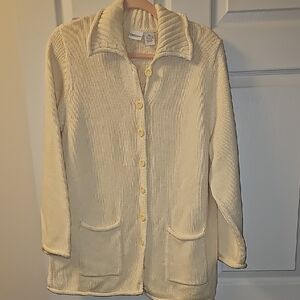 Cherokee Cream Button-Up Sweater